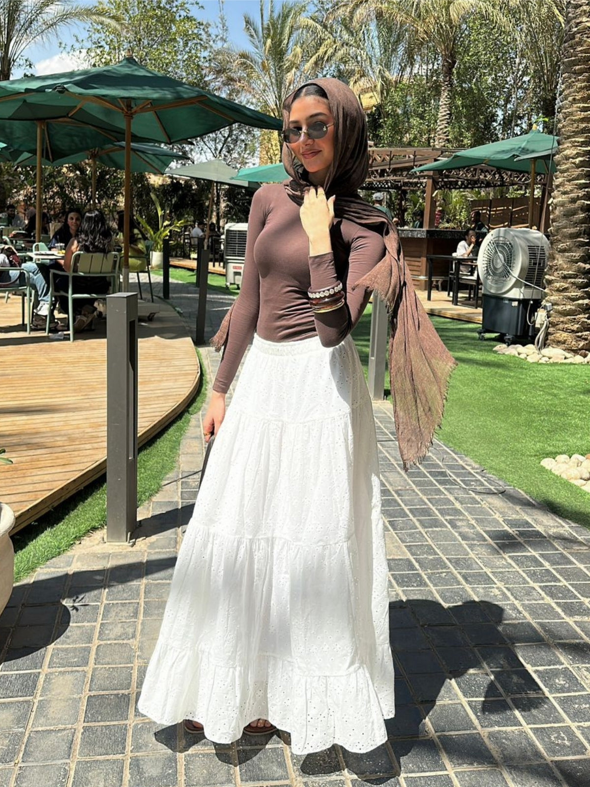 Embroidered maxi skirt