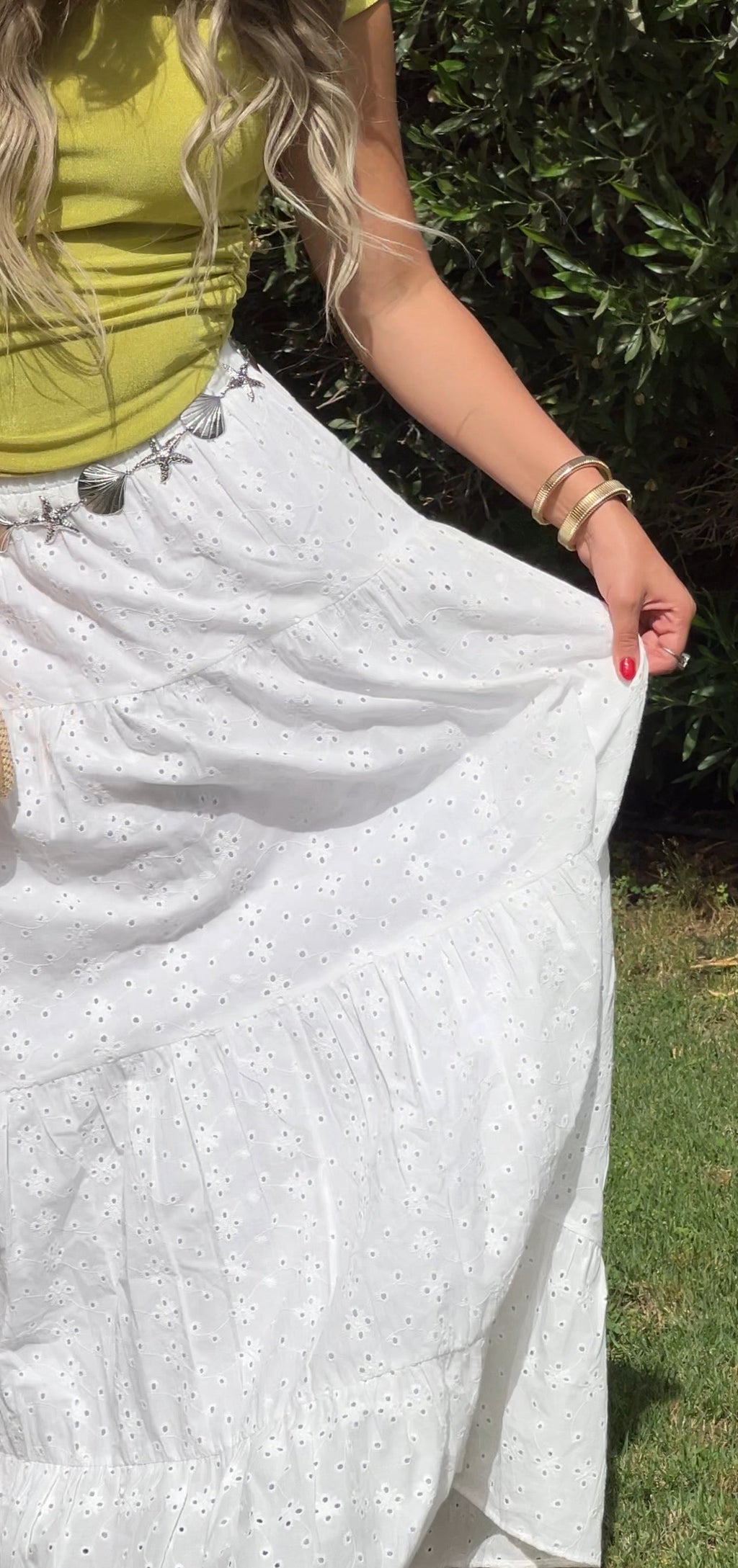 Embroidered maxi skirt