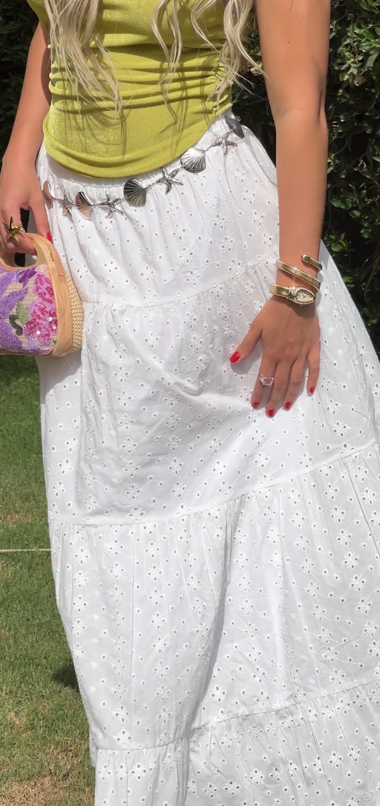 Embroidered maxi skirt