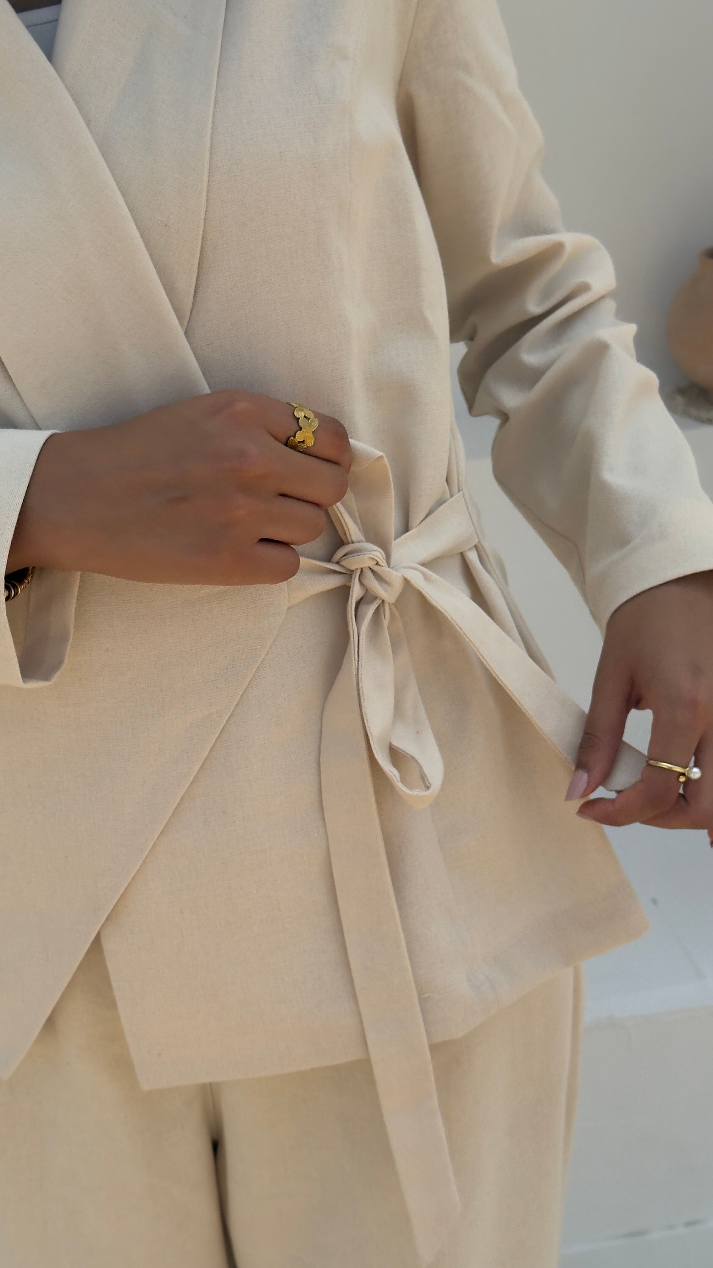 Nova Linen Wrap Blazer