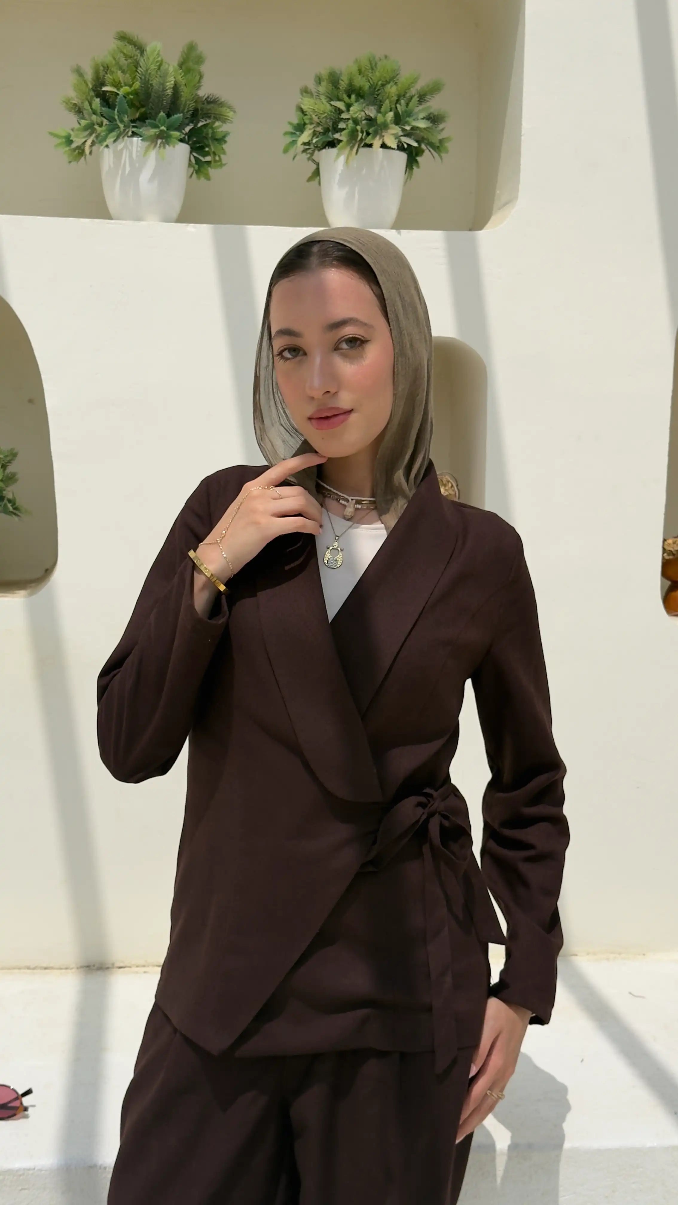 Nova Linen Wrap Blazer