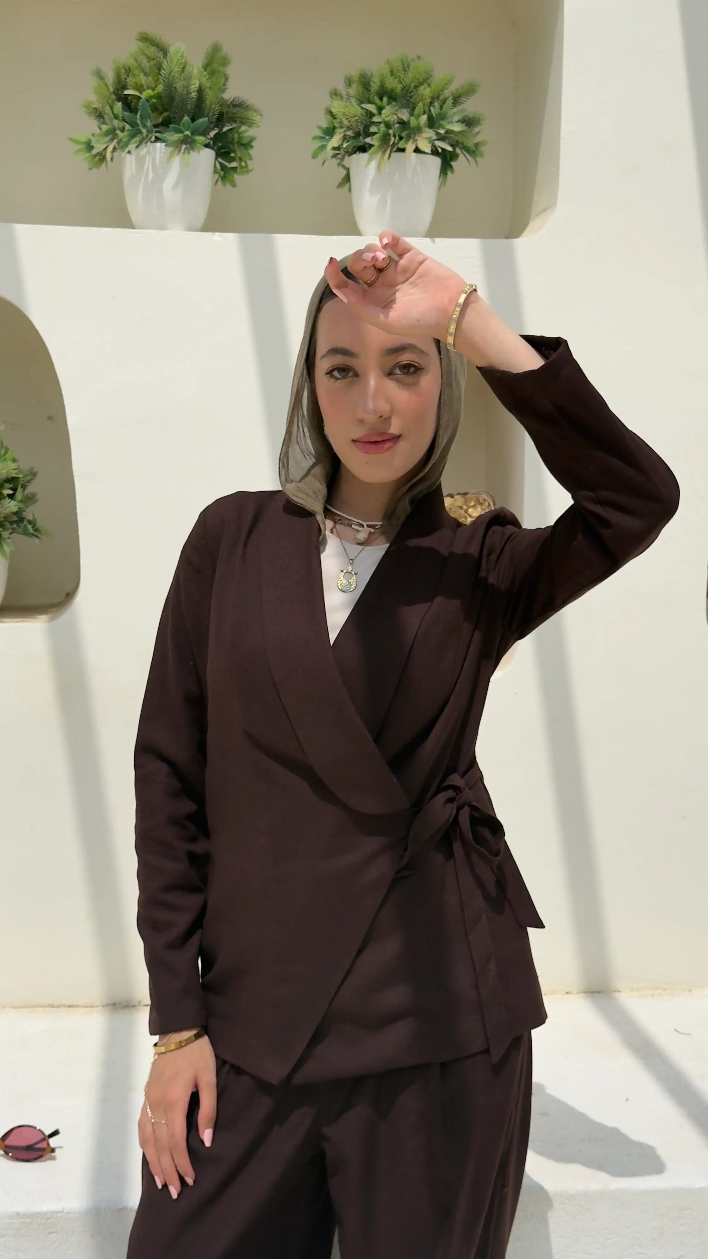 Nova Linen Wrap Blazer