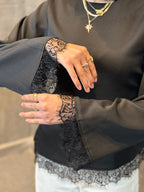 LACE TOP - BLACK